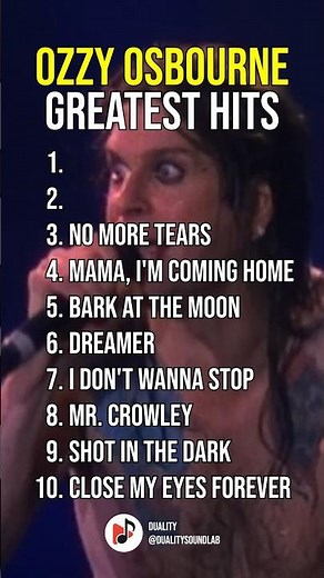 Top 10 Ozzy Osbourne Greatest Hit Songs #ozzyosbourne #music #shorts #top10 #top10songs
