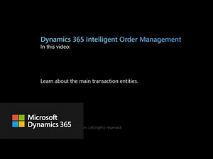Main transaction data entities in Dynamics 365 Intelligent Order Management