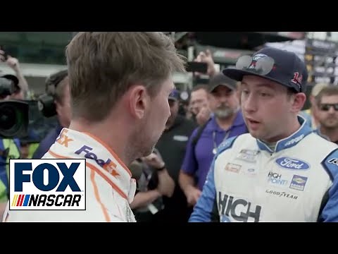 Denny Hamlin angry with Chase Briscoe post-race at Indy | NASCAR ON FOX