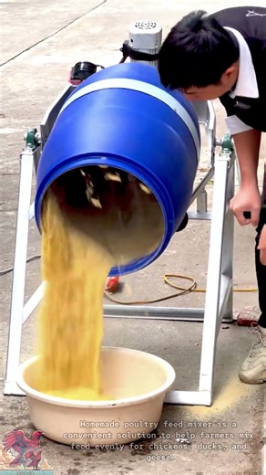 Super convenient homemade poultry feed mixer #tools #shorts #viral #creative #video