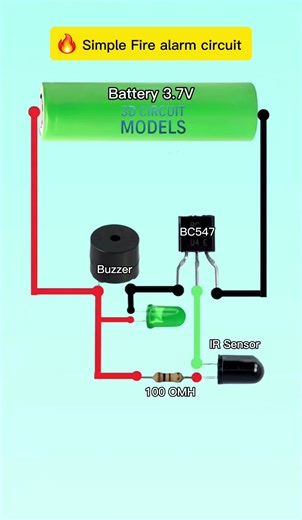 🔥Flame Detector Circuit Using BC547 | Fire #viral #diyelectronics