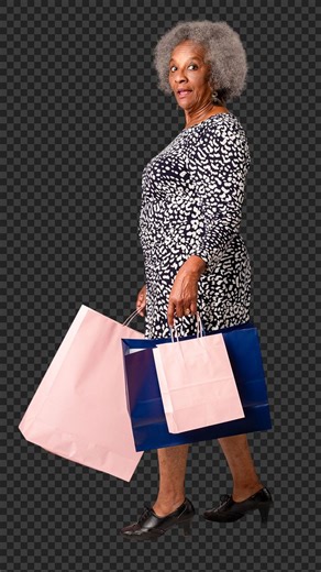 Download free png of PNG Elderly woman shopping bags on transparent background by Tong about png, people, black, woman, and bags 26428259