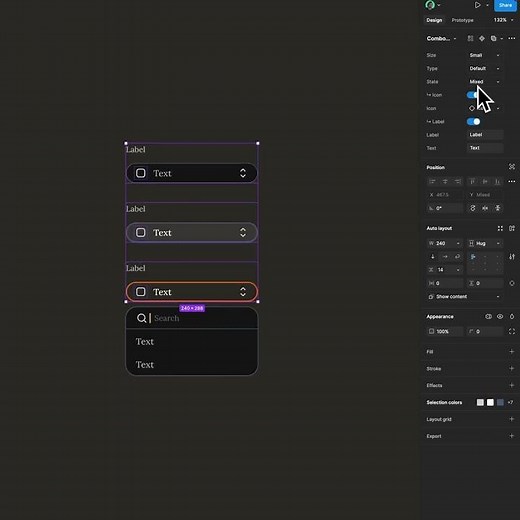 Customizable Combobox UI Component in Figma #figmauikit #designsystems