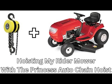 How I lift my rider mower up with a 1 ton chain block