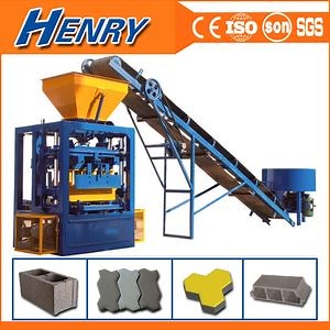 [Hot Item] Qt 4-24 Cement Concrete Paving Interlocking Hollow Brick Semi Automatic Making Machine