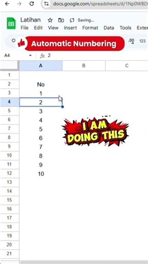 How to Auto Number Rows in Google Sheets (Fast & Easy) #googlesheets #productivity #shorts #exceltip