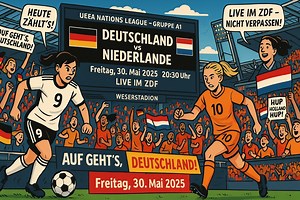 Fußball heute ZDF live * Wo läuft Frauen Länderspiel Deutschland gegen Niederlande?