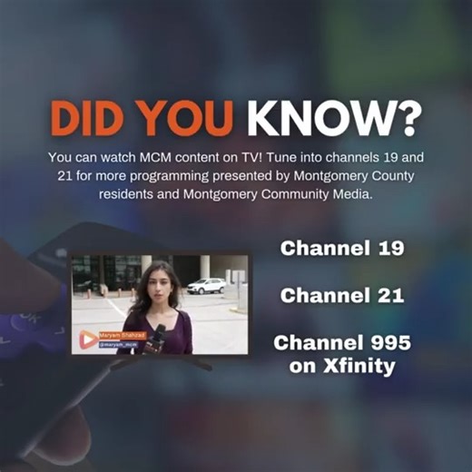 📺 Did you know you can watch Montgomery Community Media on TV? MCM broadcasts on channels 19, 21 and 995! Learn more about our channels here: https://www.mymcmedia.org/channels/ | Montgomery Community Media