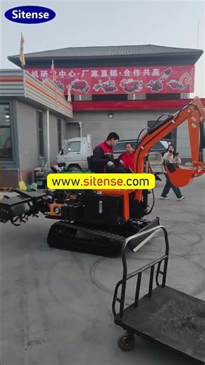 Compact Hydraulic Crawler Excavator with Micro Rotary Tiller #rotarytiller #tractor #cultivator