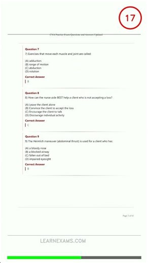 CNA PRACTICE QUESTIONS AND ANSWERS