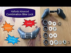 #18 Halfords Advanced combination bike/cycle lock, opened, gutted and sawn.