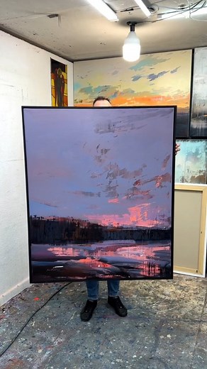 3.1K views · 181 reactions | Acrylic painting by artist @nazarii_medvid_art — a mesmerizing landscape rendered in sweeping textures and luminous hues. The artist’s dynamic knife strokes capture the fleeting glow of twilight over still waters, blending abstraction with realism. Artist: @nazarii_medvid_art #acrylicpainting #landscapepainting #contemporaryart #paletteknifepainting #modernrealism #fineartpainting #artcollector | Acrylic Masters | Facebook