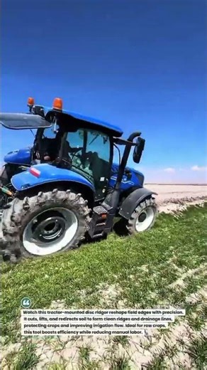 Field Edge Mastery: Tractor Disc Ridger Precision Work 🚜🌱 #FarmingTech #TractorLife #AgriPro