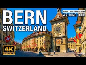 BERN, Switzerland 🇨🇭 Walking Tour 4K - Fairytale Medieval City (With Captions)