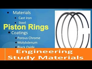 Piston Rings | Types | Oil Ring,Oil Scraper Ring,Compression Ring | ENGINEERING STUDY MATERIALS