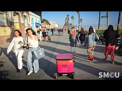Coco the Robot Rolls Along the Venice Boardwalk, Revolutionizing Delivery