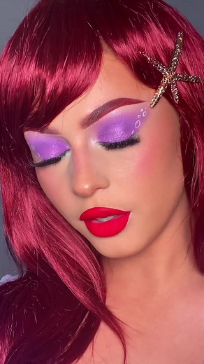 Transforming into Ariel using @Kaleidos Makeup 🧜🏽‍♀️AD #thelittlemermaid #littlemermaidcosplay #arielcosplay #arielmakeup #makeup #mua