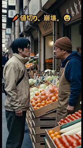 🥕値切り、崩壊。😅 市場カオス。 #shorts #コント #おもしろい #値切り #カオス #ネタ動画 #爆笑