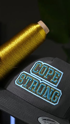 3D cap embroidery with metallic and polyester threads ✨ Just a touch of shine on the edges, but it makes all the difference! #baiembroiderymachine #machineembroidery #smallbusiness #CustomMade #embroidery #hatembroidery #capembroidery | BAi Embroidery Machine