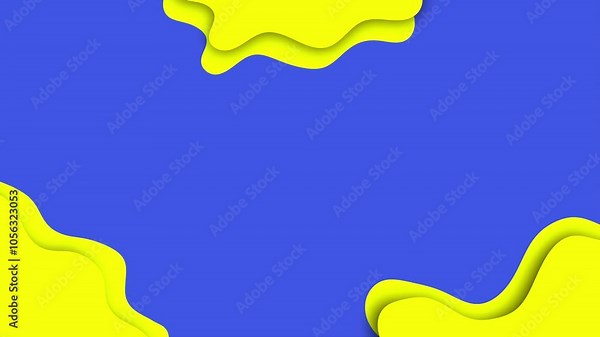 Vector blue and yellow background with wave shape looping for video explainer and presentation