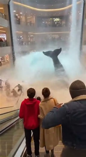 Disaster Strikes: Giant Whale Bursts Through Mall Aquarium Glass