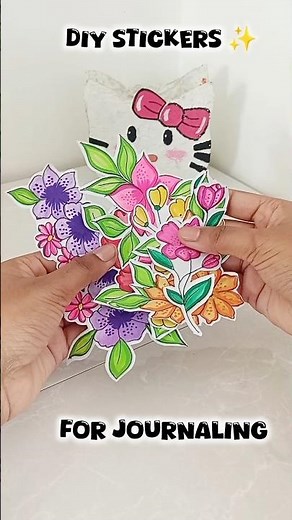 🌸 DIY Flower Stickers for Journal Supplies ✨ #diy #shorts #youtubeshorts