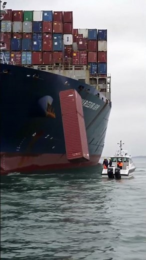 Shipping Container Falls Off Cargo Ship #fail