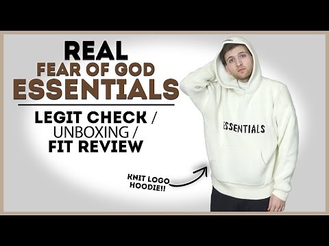 LEGIT ESSENTIALS - Fear of God knit logo hoodie | How to tell + unboxing & fit review!