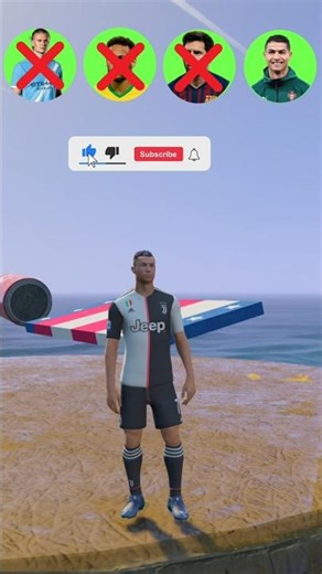 cr7 vs Messi vs Neymar vs Haaland jump Challenge#gta #shorts#shortvideo#cr7