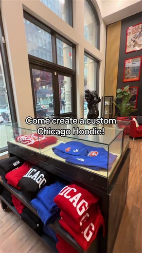 Looking for fun? If so, Come create a custome Chicago themed hoodie Downtown at MADE IN CHICAGO! We have hoodies sizes from S-3XL and over 60 different Chicago themed stickers to chose from! No reservations needed, just walk right in! Hoodies are $50, stickers are 3 for $10 and 1 for $5. #chicago #thingstodoinchicago #chicagotiktok #dateidea