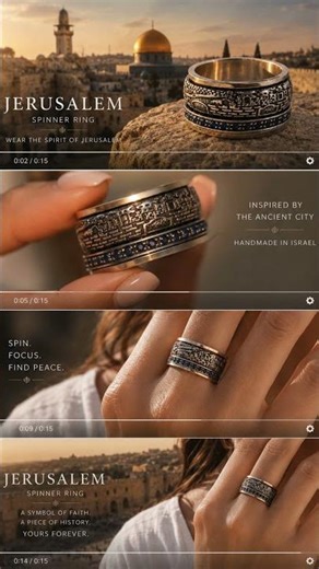 Bluenoemi Jerusalem spinner ring.