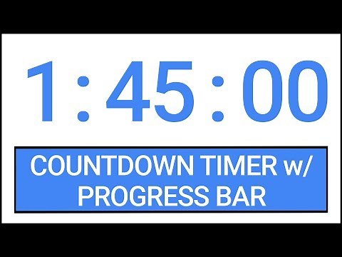 1 hour 45 min Countdown Timer w/ Progress Bar #Timer #Countdown