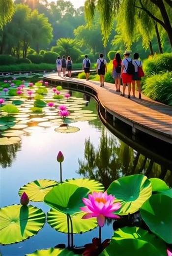 Summer Stroll by the Lotus Pond | Nature Relaxation Flower #lotuspond#SummerVibes #PeacefulMoments