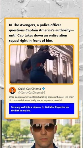 In The Avengers a police officer questions Captain Americas authorityuntil Cap takes down an entire