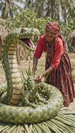 Village Craft Woman Creates a Nature Masterpiece 🌿✨
