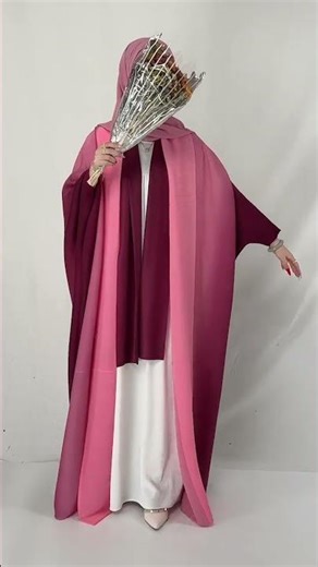 Elegant Rose Pink Open Abaya | Modest Fashion Look #shorts