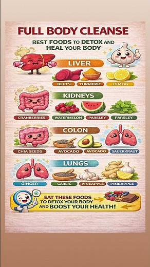 Full Body Cleanse: 15 Powerful Foods That Detox Your Organs Naturally #healthyhabits #wellnessgoals