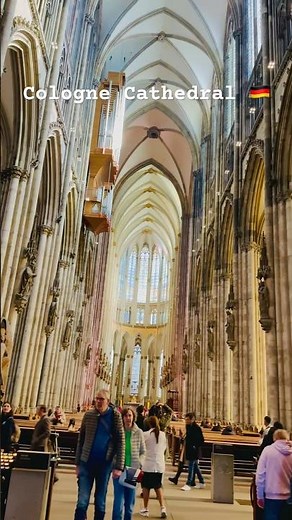 Interior view of Cologne Cathedral, one of Europe’s largest Gothic churches.