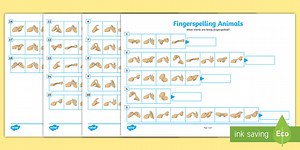 BSL Fingerspelling Animals Worksheet