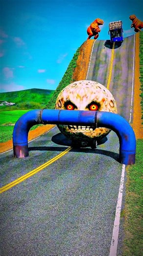 Long Capsule Buses vs Low Pipe - BeamNG.drive