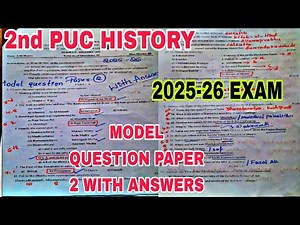 2nd PUC HISTORY 🔥 MODEL QUESTION PAPER 2 WITH ANSWERS 🔥 ANNUAL EXAM 2025-26 #history