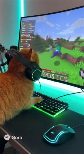 Watch a Cat Play Minecraft Like a Pro!