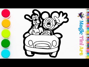 How to Draw a Mickey Mouse and Pluto Dog | Step by Step