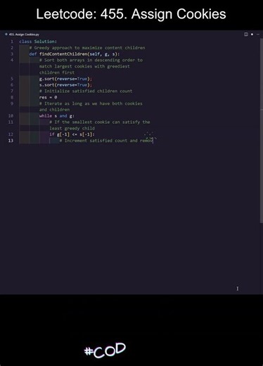 Assign Cookies - LeetCode 455 | Python Solution Explained (Easy)