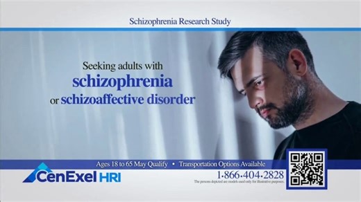 CenExel Clinical Research TV Spot, 'Schizophrenia Research Study'