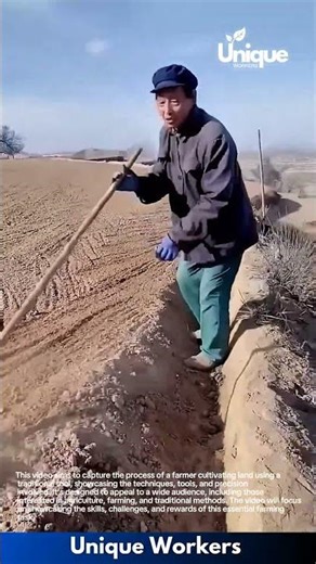 Farmer cultivating land: traditional farming in action