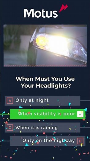 When Are Headlights MANDATORY? 🚗 K53 Driving Tips #quiz