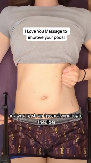 Abdominal massage to improve bowel movements and constipation. This is the easier and less specific