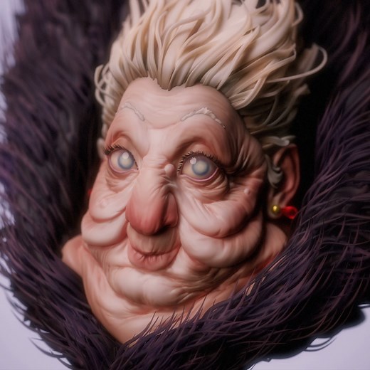 4.6K views · 81 reactions | Daniel Merticariu shared how he designed a 3D model of The Witch of the Waste from Howl's Moving Castle. He explained how he sculpted the fur and hair and what he did to make the hairstyle look better: https://80.lv/articles/recreating-a-howl-s-moving-castle-character-with-zbrush-marmoset-toolbag | 80 Level | Facebook