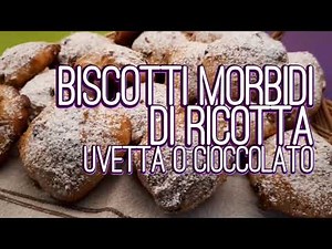 Soft ricotta biscuits with raisins or chocolate (easy recipe, no butter or oil)